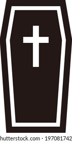 A coffin isolated vector illustration.