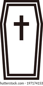 A coffin isolated vector illustration.
