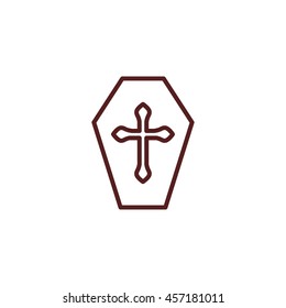 coffin line icon