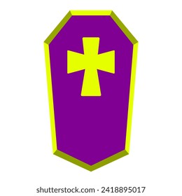 Coffin line icon. Grave, death, cemetery, deceased, tree, earth, dead man, cross, corpse, funeral, crypt, box. Vector icon for business and advertising