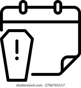 Vector de ilustración de icono de línea de ataúd