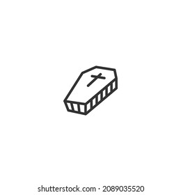 coffin line icon, outline vector sign, pixel perfect icon