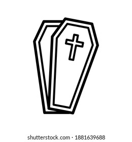 coffin line icon vector illustration design