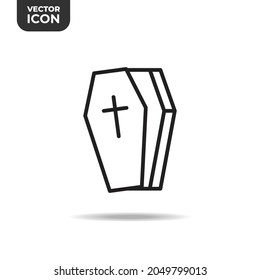 coffin line icons, high quality icons suitable for Halloween graphic assets, web designs, apps, banners, etc. EPS 10 vector icon on a white background.