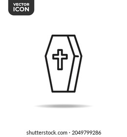 coffin line icons, high quality icons suitable for Halloween graphic assets, web designs, apps, banners, etc. EPS 10 vector icon on a white background.