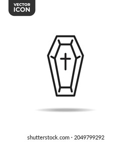 coffin line icons, high quality icons suitable for Halloween graphic assets, web designs, apps, banners, etc. EPS 10 vector icon on a white background.