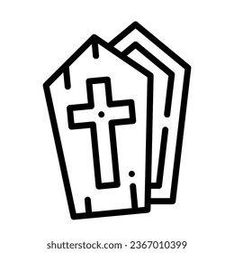 coffin line icon,vector and illustration