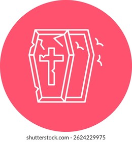 Coffin Line vector Icon Design