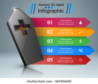Coffin logo. Business Infographics origami style Vector illustration.