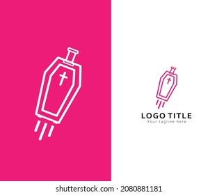 Coffin Logo Design with trolly bag design | Abstract Coffin Design, Logo Design, Coffin Logo Template