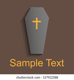 Coffin on a brown background