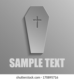 Coffin on a gray background