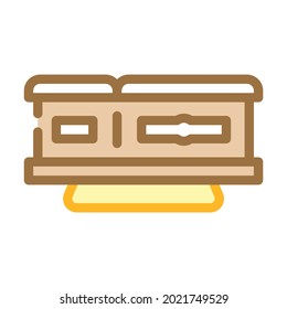 coffin on stand color icon vector. coffin on stand sign. isolated symbol illustration