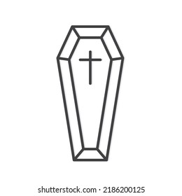 Coffin Outline Icon- Vector Illustration