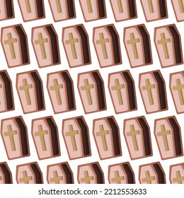coffin pattern halloween night party background vector