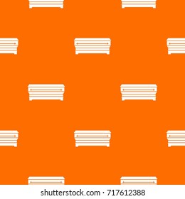 Coffin pattern repeat seamless in orange color for any design. Vector geometric illustration