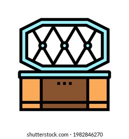 coffin pet funeral color icon vector. coffin pet funeral sign. isolated symbol illustration