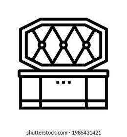 coffin pet funeral line icon vector. coffin pet funeral sign. isolated contour symbol black illustration