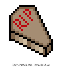 Coffin in pixel art style