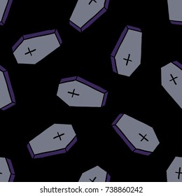 coffin seamless doodle pattern