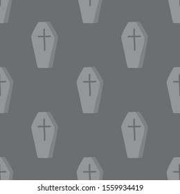 coffin seamless doodle pattern, vector illustration