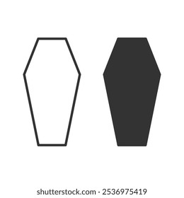 Coffin set. Casket outline silhouette icon symbol. Funeral sign. Vector illustration image.