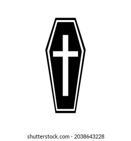 coffin silhouette drawing, vector illustration