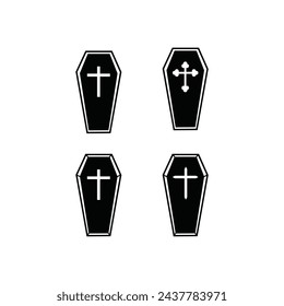 Coffin silhouette flat icon vector for your web site design, logo, app, UI. illustration.