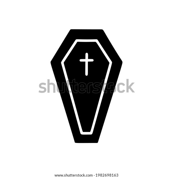 Coffin Silhouette Icon Hand Drawn Simple Stock Vector (Royalty Free ...