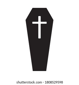 coffin silhouette style icon design, death tomb cementary and scary theme Vector illustration