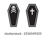  coffin silhouette vector design isolated on white background