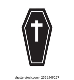  coffin silhouette vector design isolated on white background