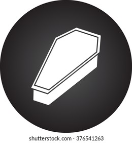 Coffin simple icon on colorful round background