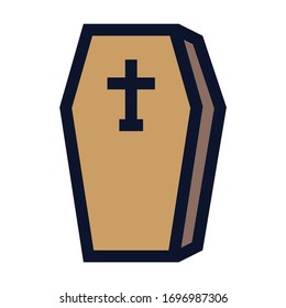 Coffin. Simple Vector Color Icon.