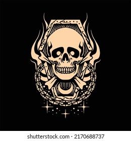 coffin skull tattoo vector design