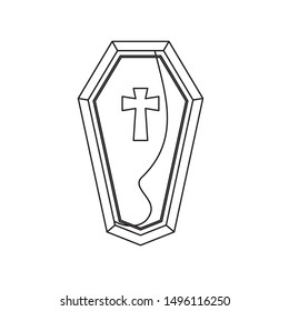 coffin spooky halloween isolated icon