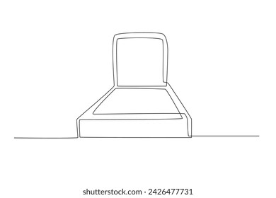 The coffin is still empty. Burial one-line drawing