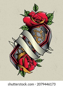 coffin tattoo old school design