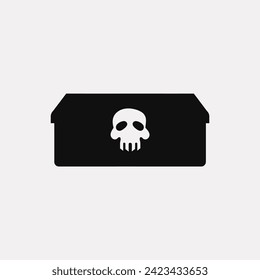 Coffin top view icon - Simple Vector Illustration