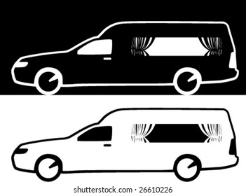 Coffin Transport Limousine Black/white