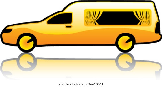 Coffin Transport Limousine glossy gold