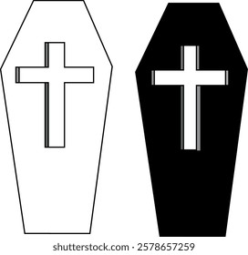 Coffin Vector black and white Art, Icons, and Graphics