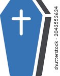 coffin vector glyph colour icon