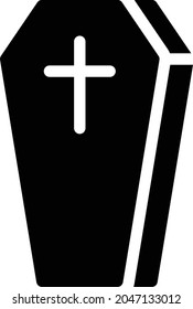 coffin vector glyph flat icon