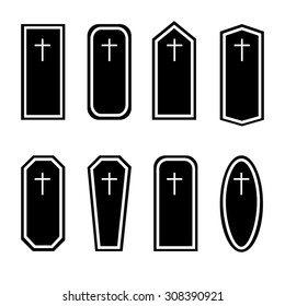 Coffin vector, halloween, flat design