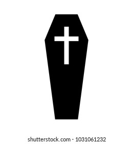 Coffin vector icon.