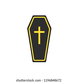 Coffin vector icon.