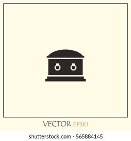 Coffin Vector Icon.