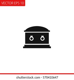 Coffin Vector Icon.