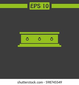 Coffin Vector Icon.